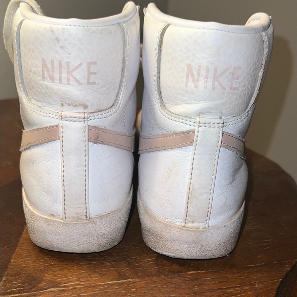 Nike High-Top Sneakers in Cream and Tan